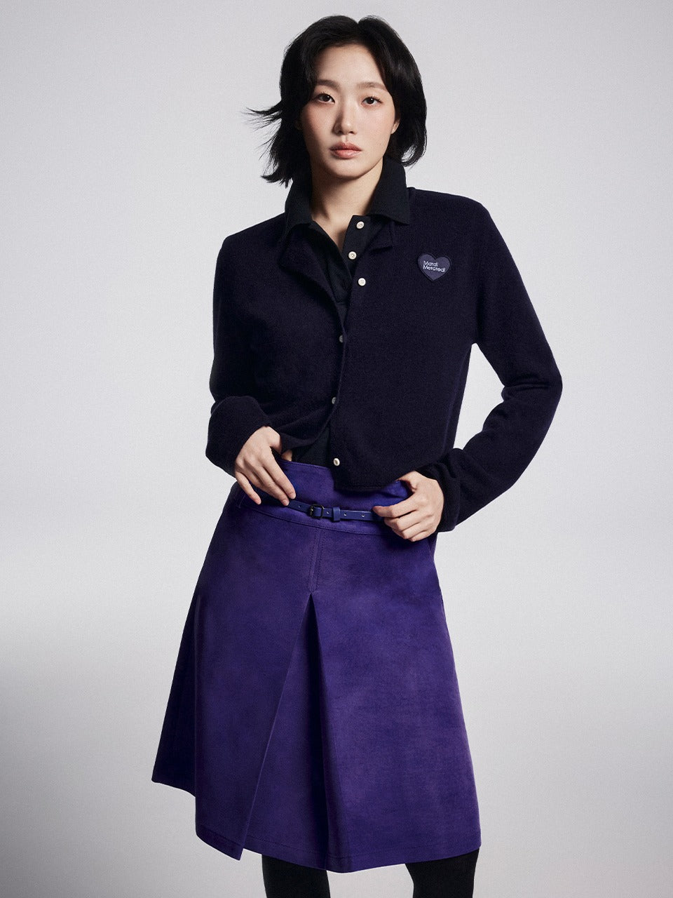 Mardi Mercredi - Suede Midi Skirt (Purple) product image 1 | TRAB K-Fashion Australia