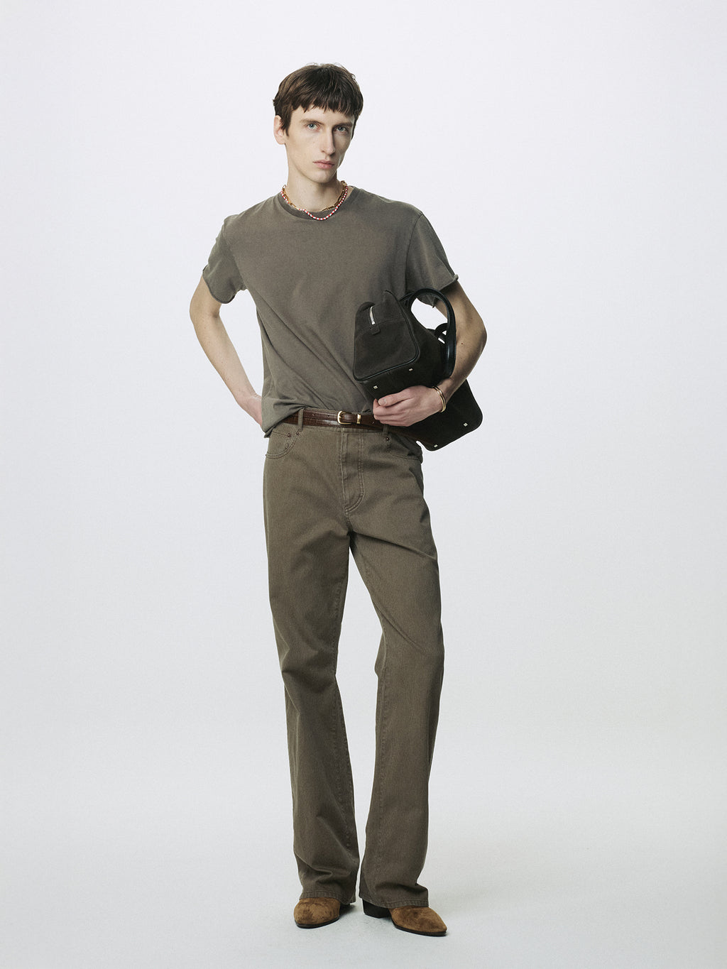 Tonywack - Garment Dyed Raw Edge T-Shirt (Faded Brown) product image 1 | TRAB K-Fashion Australia