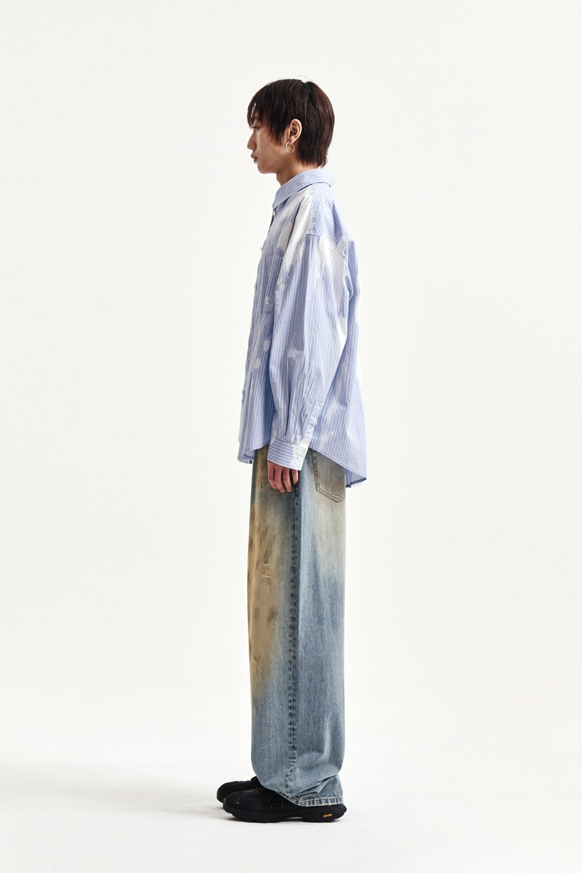 Matin Kim - Embroidery Small Logo Shirt (Light Blue) product image 11 | TRAB K-Fashion Australia