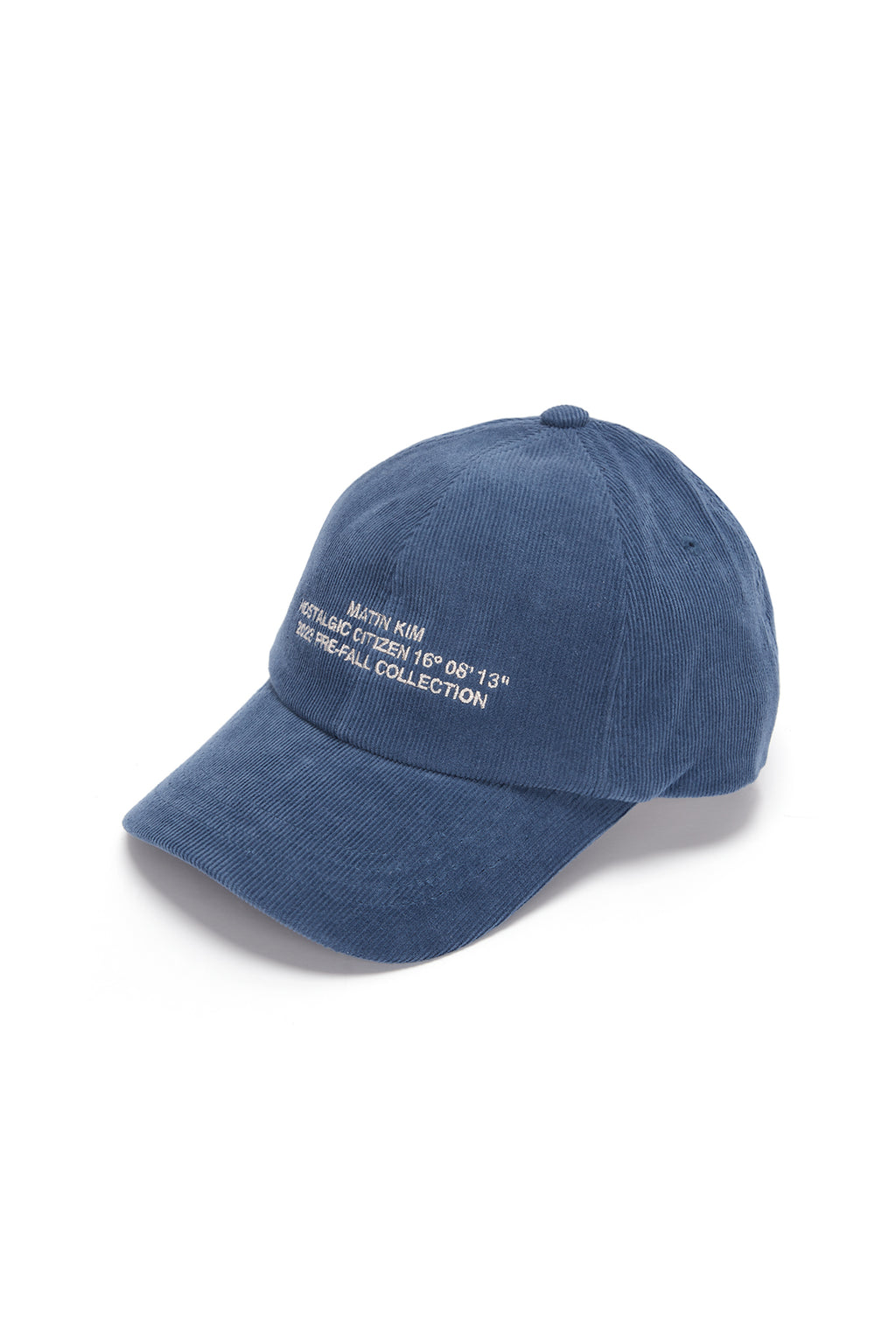 Matin Kim - Corduroy Lettering Ball Cap (Blue) product image 4 | TRAB K-Fashion Australia