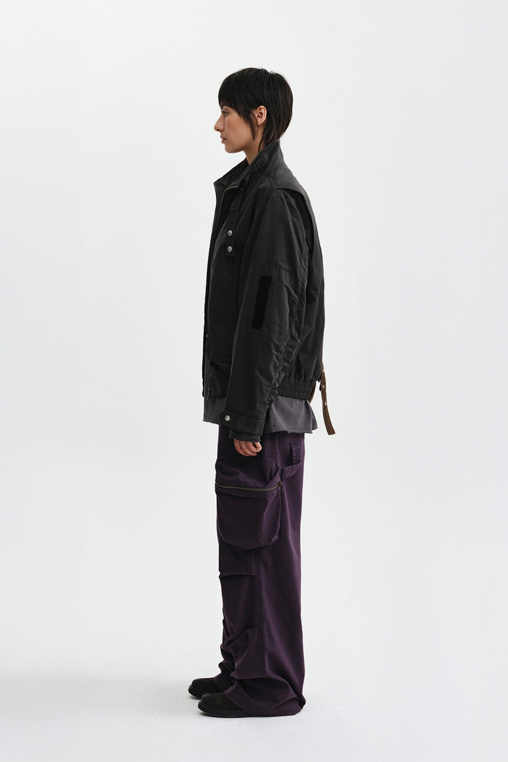 Matin Kim - Buckle High Neck Utility Jumper (Charcoal) product image 8 | TRAB K-Fashion Australia