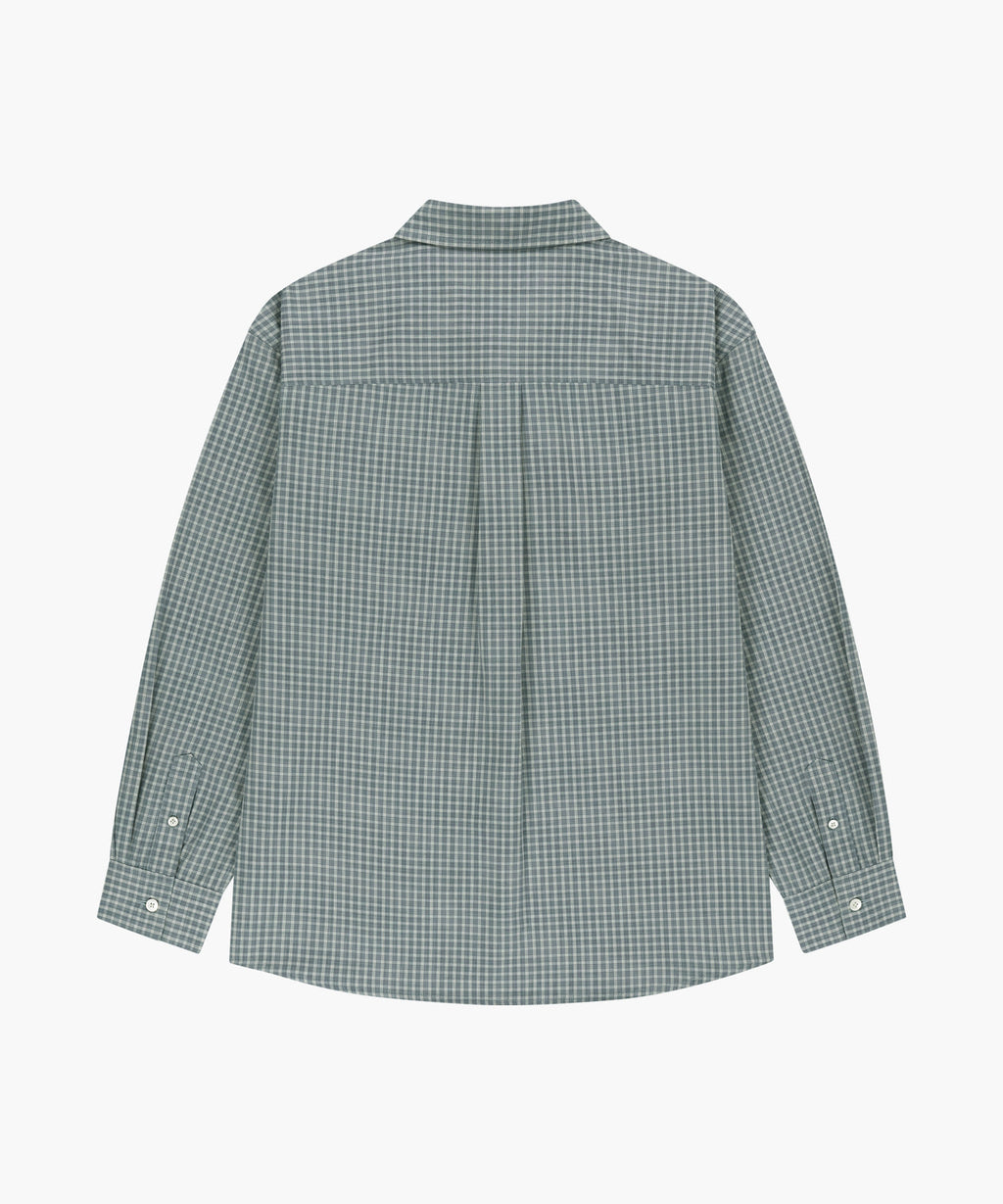 Marithe & Francois Girbaud - Micro Classic Logo Oversized Check Shirt (Blue) product image 6 | TRAB K-Fashion Australia