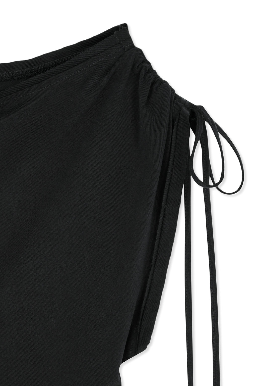 Matin Kim - Draped Asymmetric Sleeveless Top (Black) product image 3 | TRAB K-Fashion Australia