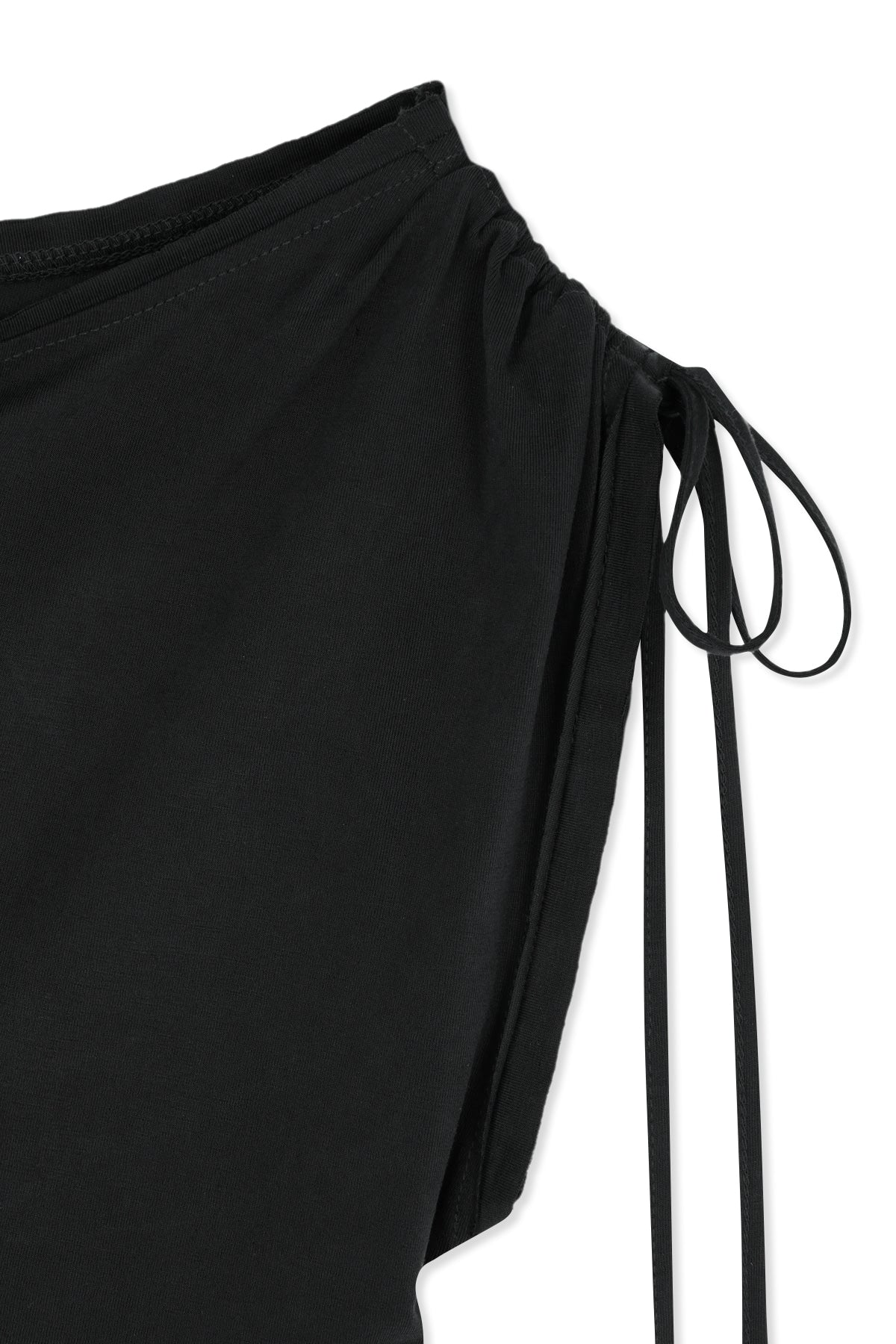 Matin Kim - Draped Asymmetric Sleeveless Top (Black) product image 3 | TRAB K-Fashion Australia