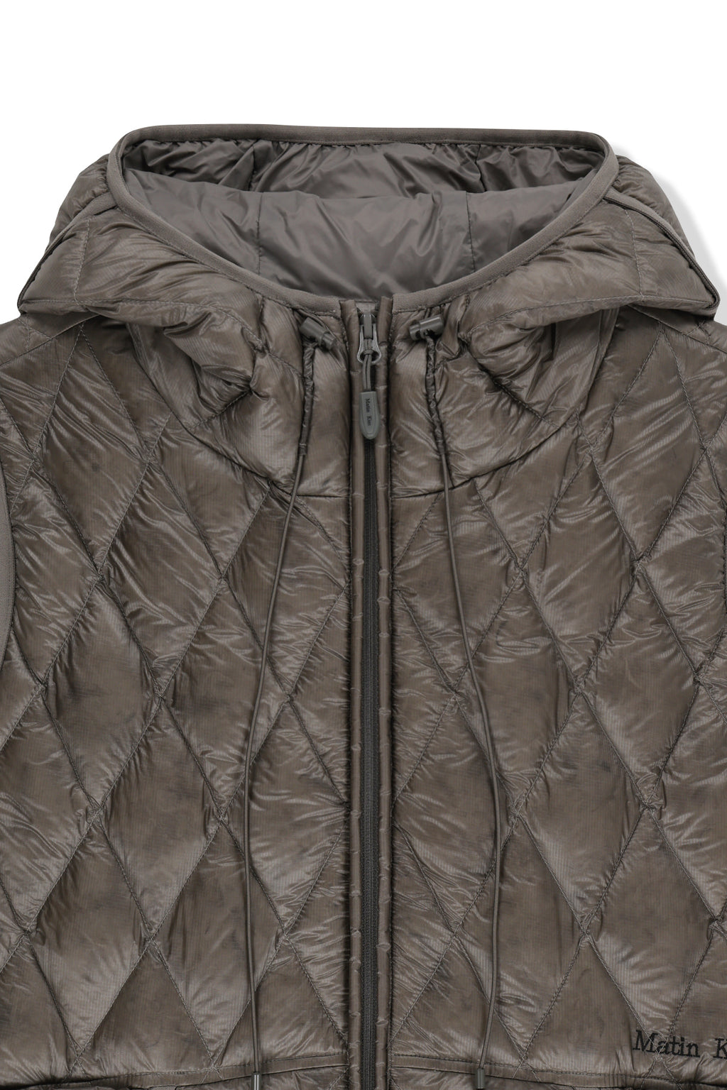 Matin Kim - Mix Quilted Light Down Vest (Grey) product image 3 | TRAB K-Fashion Australia