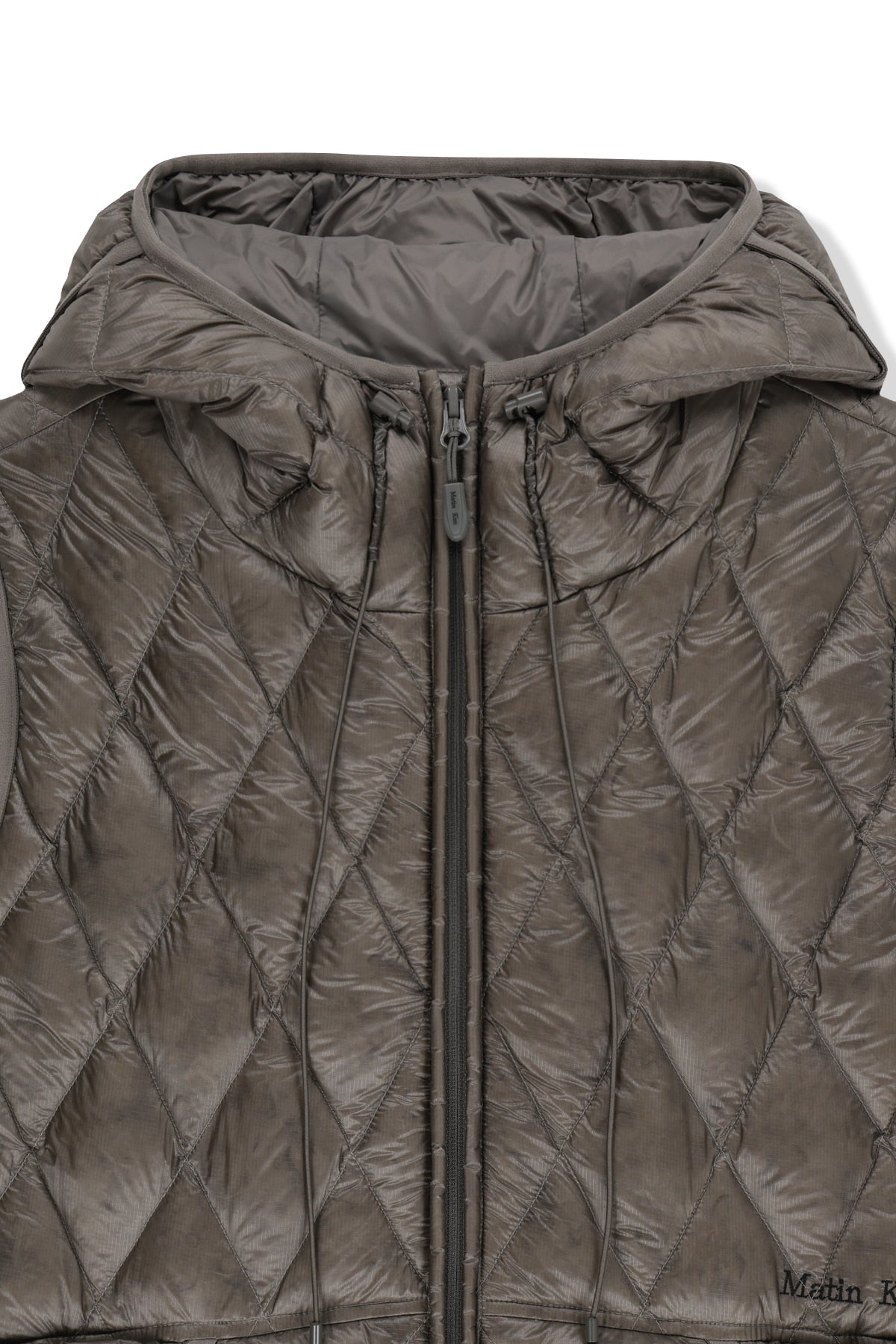Matin Kim - Mix Quilted Light Down Vest (Grey) product image 3 | TRAB K-Fashion Australia