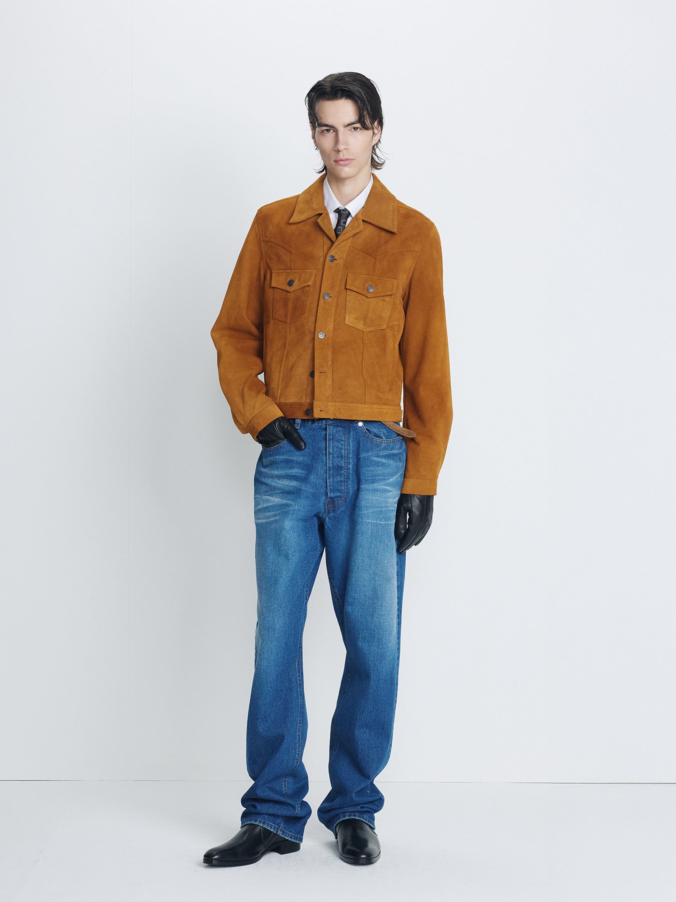 Tonywack - Split Suede Trucker Jacket (Sand Beige) product image 1 | TRAB K-Fashion Australia