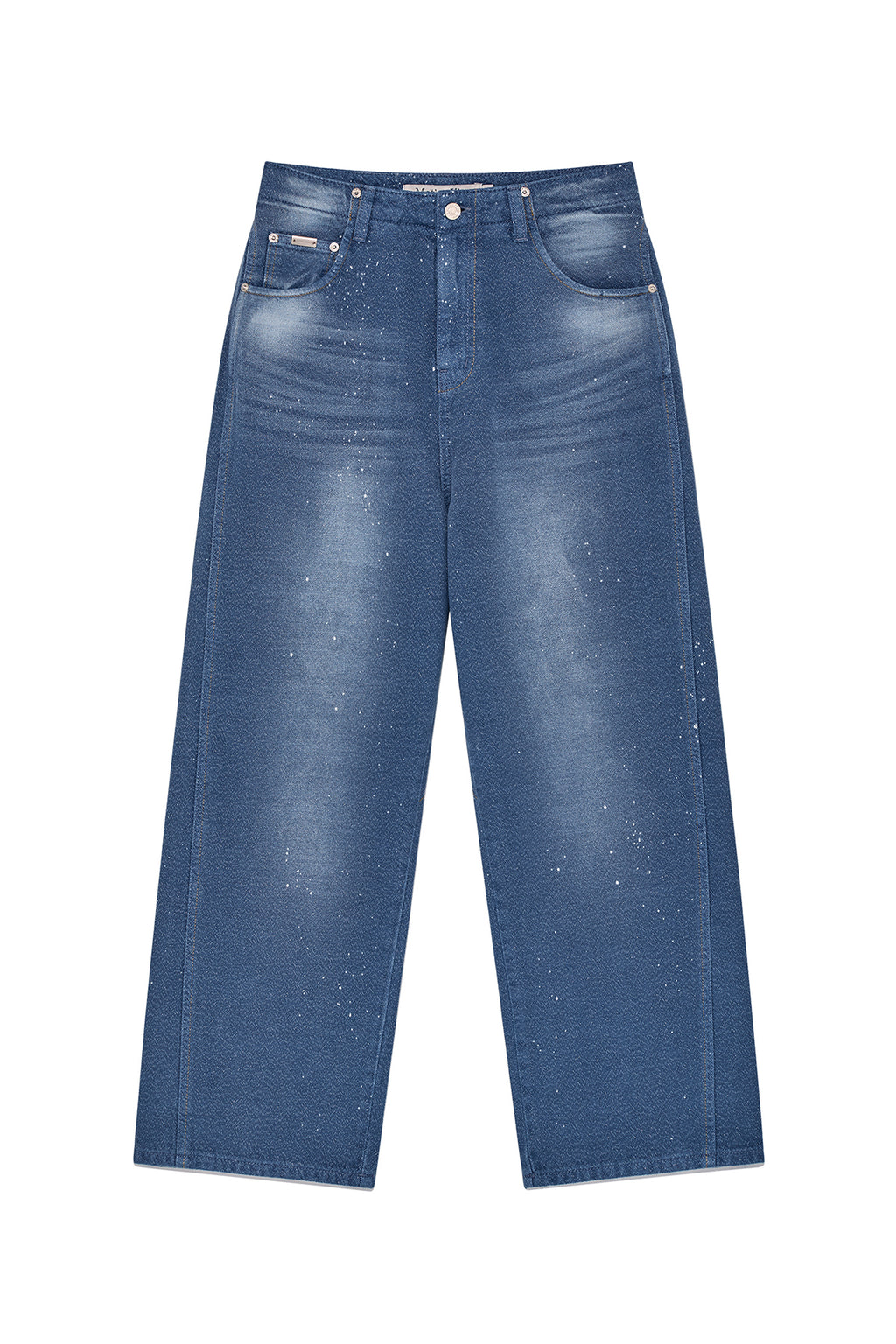Matin Kim - Back Line Point Soft Shiny Denim Pants (Blue) product image 1 | TRAB K-Fashion Australia