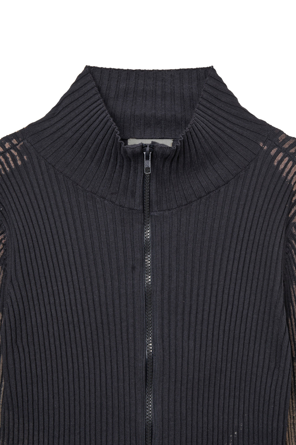 Deinet - Brush Ribbed Knit Zip Up (Charcoal) product image 3 | TRAB K-Fashion Australia