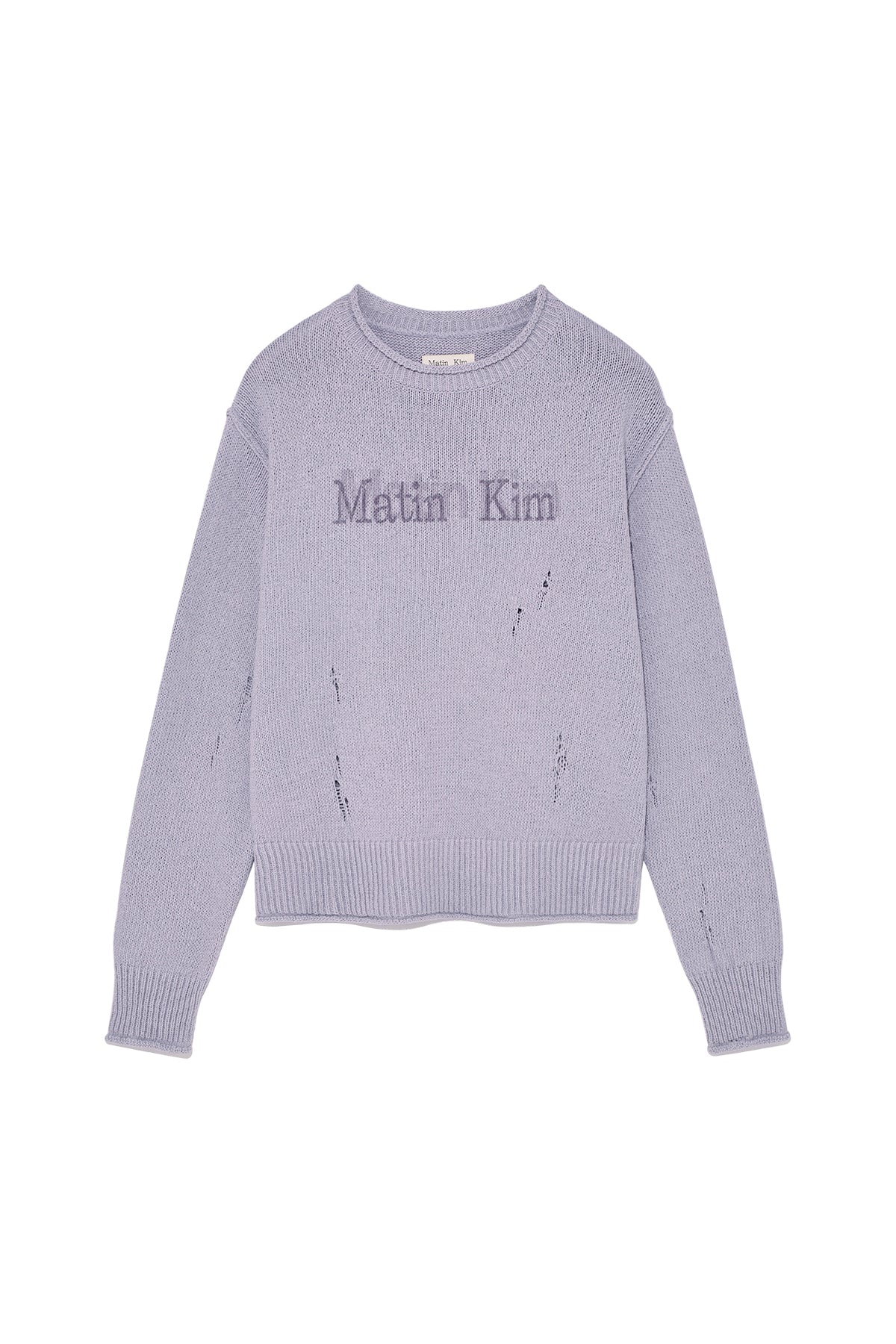 Matin Kim - Crack Logo Vintage Knit Pullover (Lilac) product image 1 | TRAB K-Fashion Australia