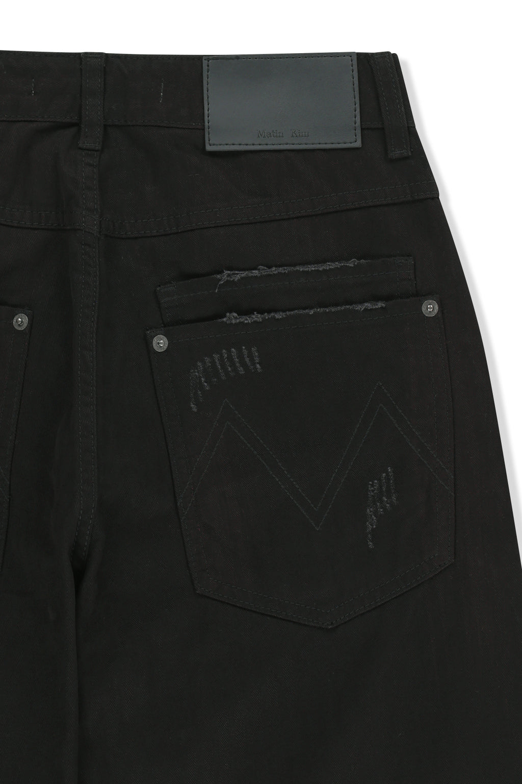 Matin Kim - Distressed Herringbone Wide Pants (Black) product image 5 | TRAB K-Fashion Australia