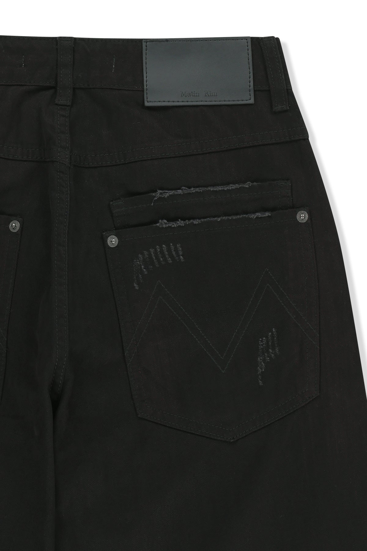 Matin Kim - Distressed Herringbone Wide Pants (Black) product image 5 | TRAB K-Fashion Australia