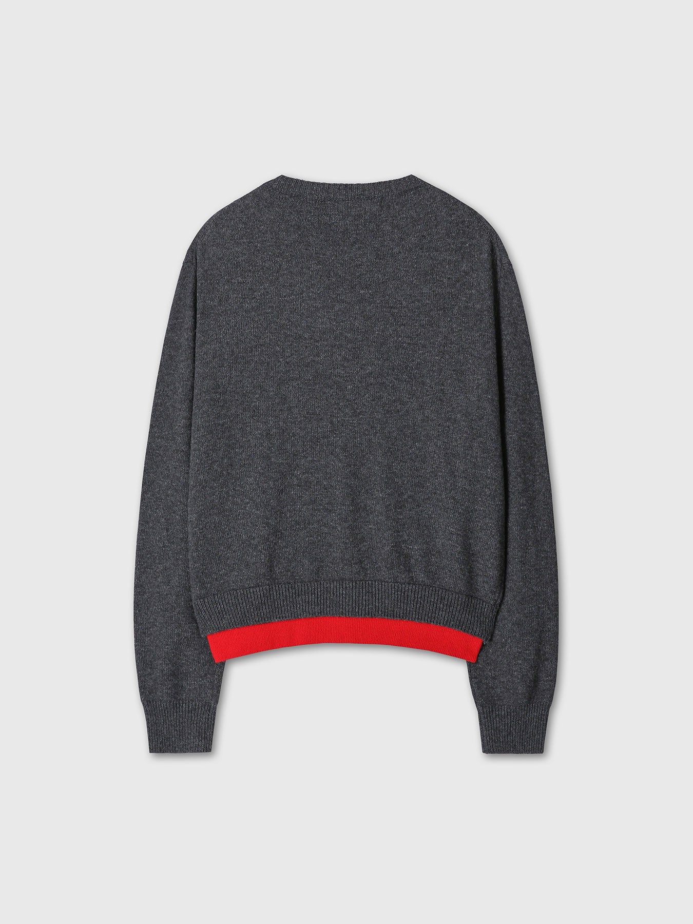 Tonywack - Wool And Cashmere Layered Cardigan (Charcoal/Red) product image 10 | TRAB K-Fashion Australia