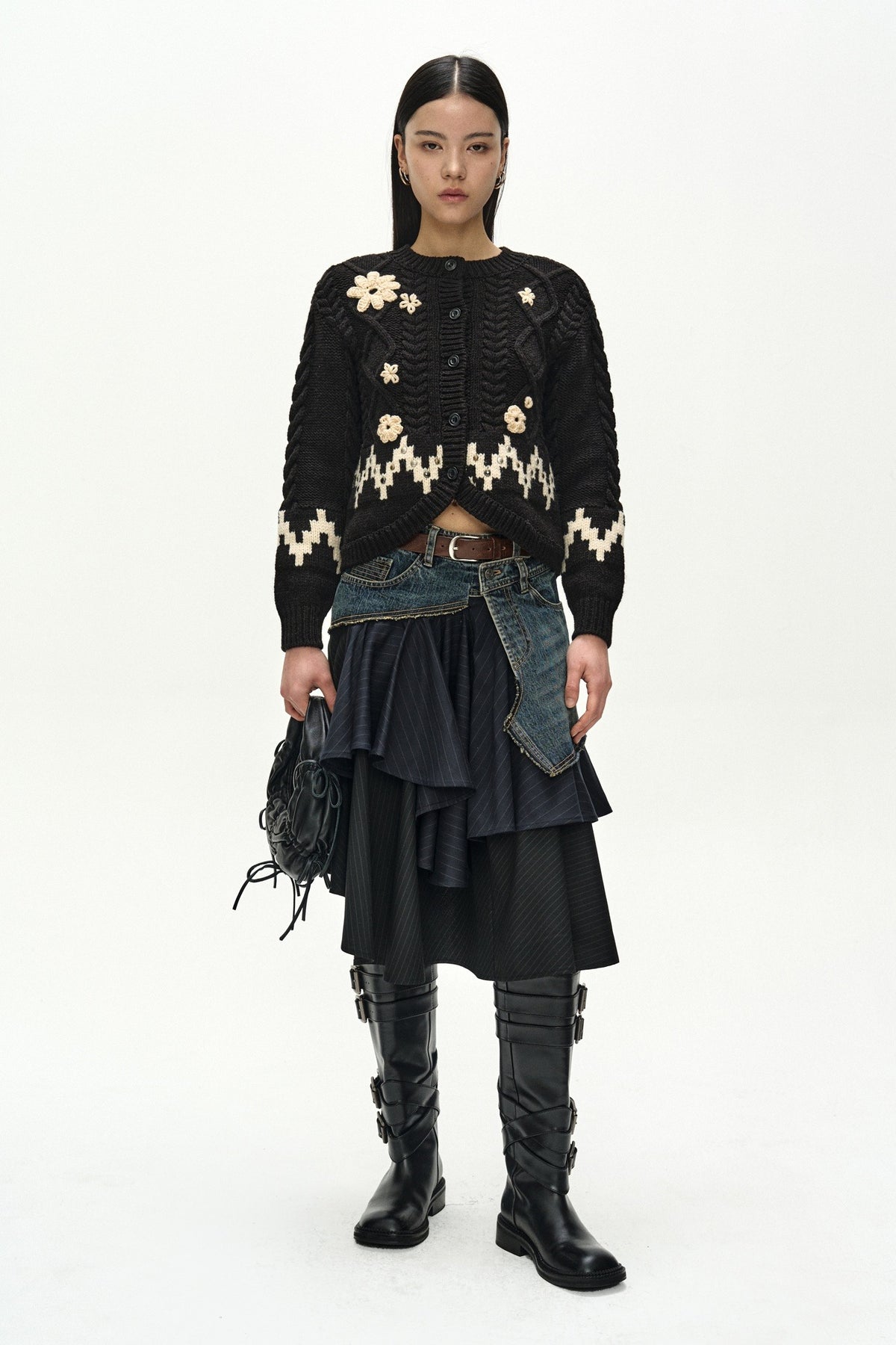 Andersson Bell - Fiori Camelia Cardigan (Black) product image 1 | TRAB K-Fashion Australia