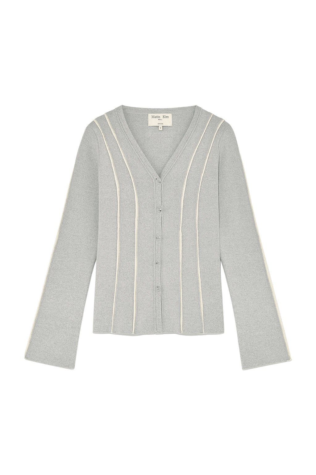 Matin Kim - Cut Line Slim Cardigan (Grey) product image 1 | TRAB K-Fashion Australia