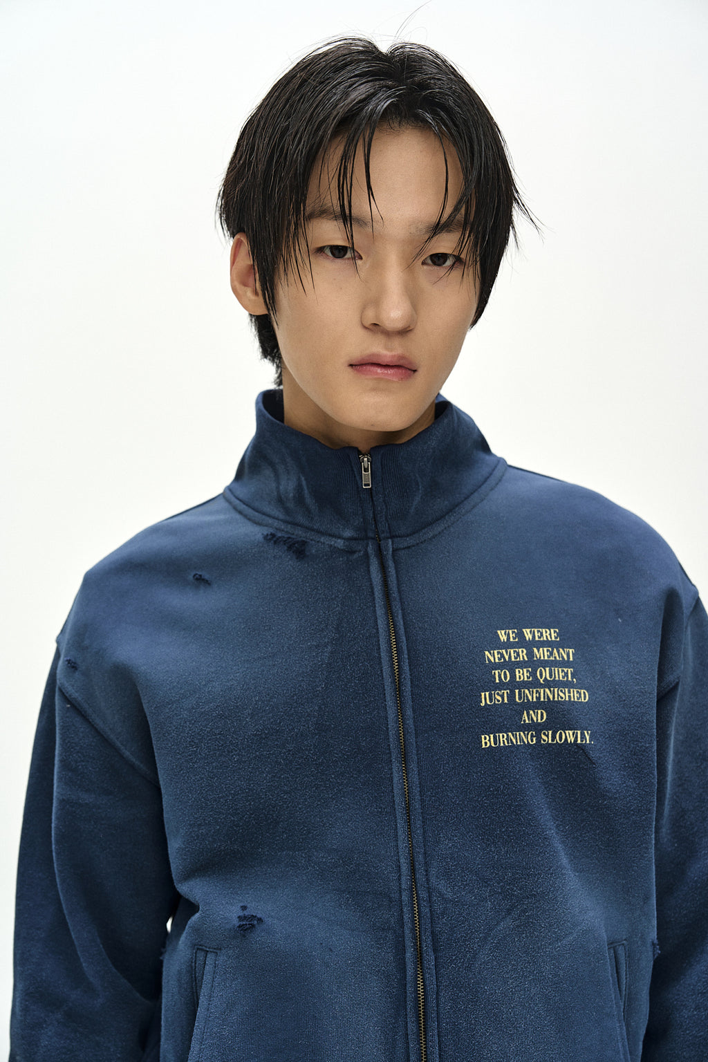 Andersson Bell - Frame 001 High-Neck Zip Up (navy) (Navy) product image 4 | TRAB K-Fashion Australia