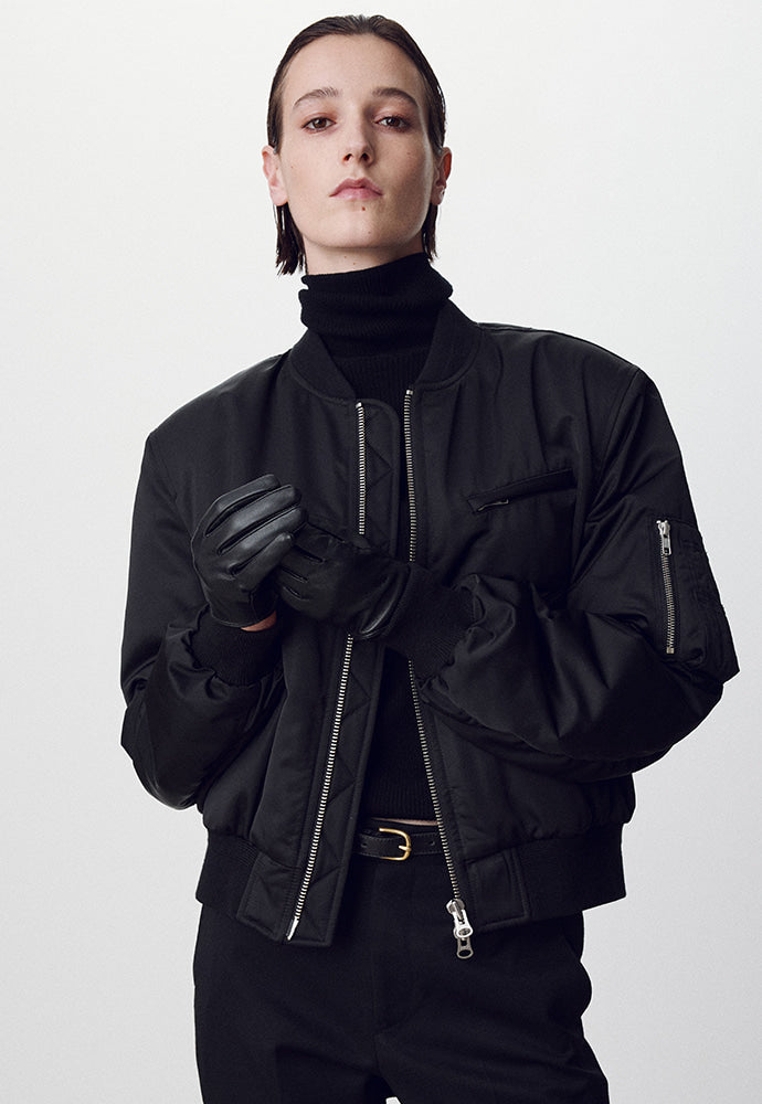 Tonywack - Recycled-Polyester Cropped Padded Bomber (Black) product image 4 | TRAB K-Fashion Australia
