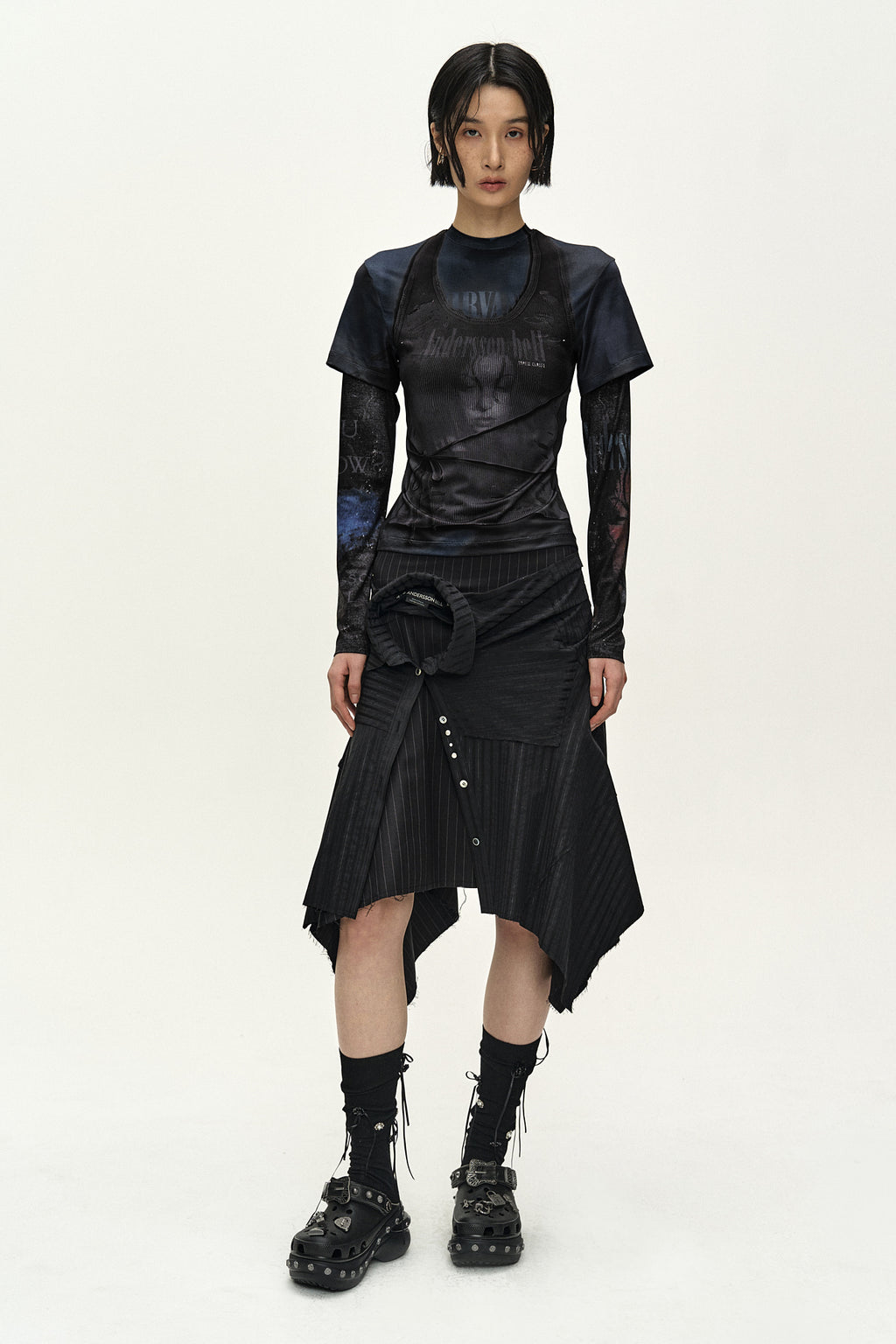 Andersson Bell - Rock Archive Layered T-Shirt (black) (Black) product image 2 | TRAB K-Fashion Australia