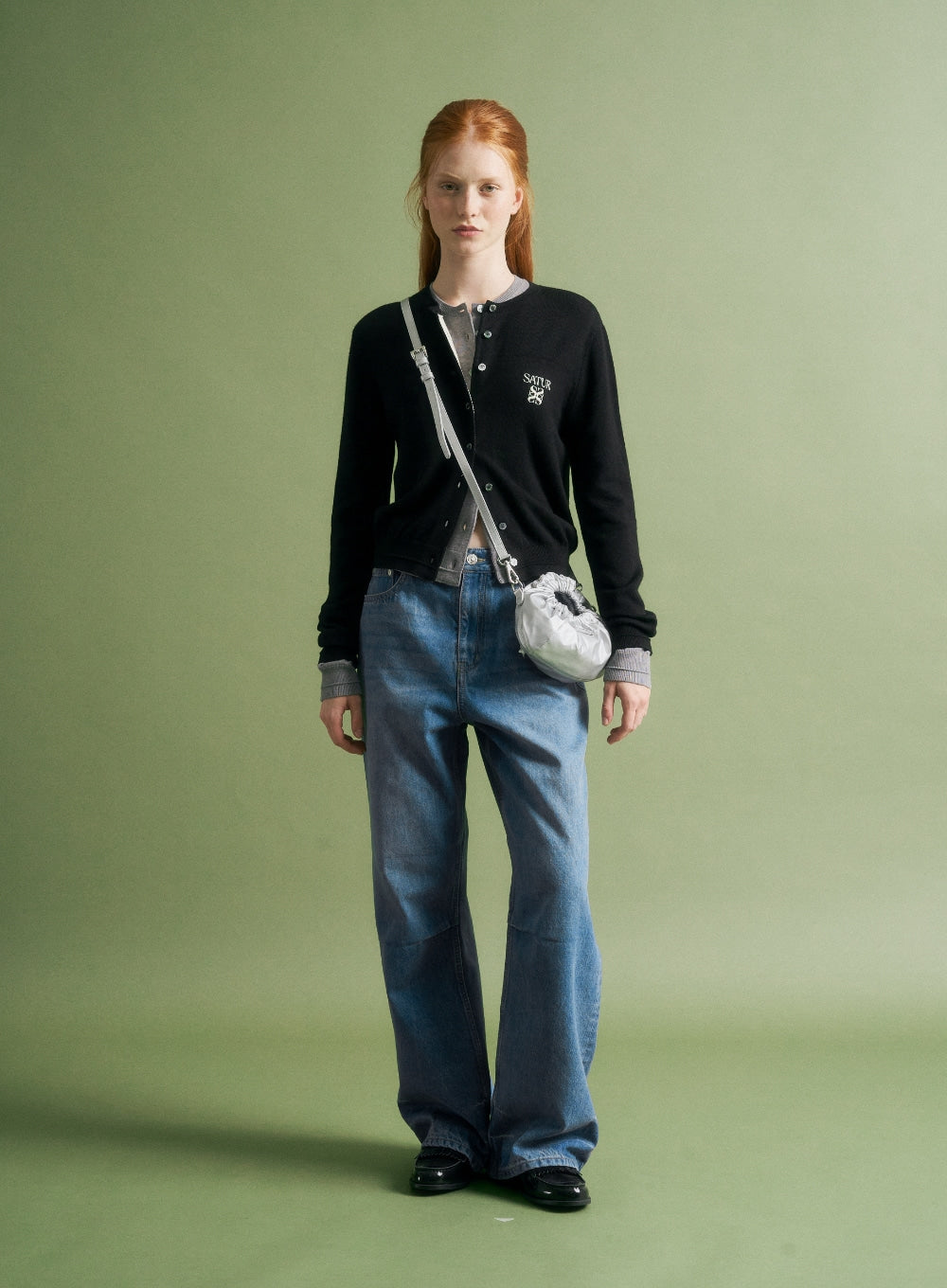 Satur - (W) Loren Basic Crewneck Fine Cardigan (Black) product image 5 | TRAB K-Fashion Australia