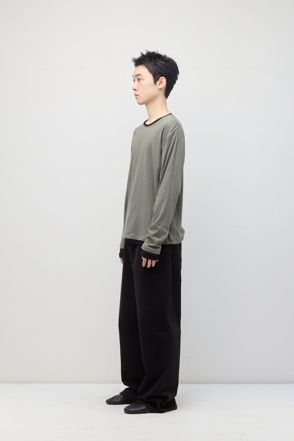 Hatchingroom - Flare Work Trousers Moleskin (Washed Black) product image 4 | TRAB K-Fashion Australia