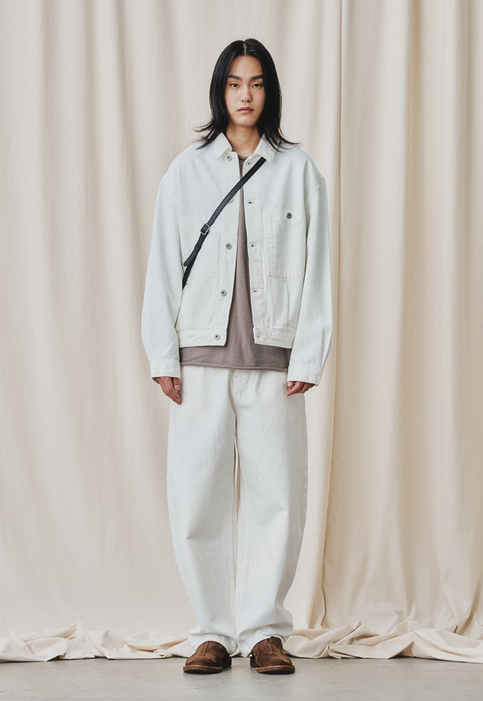 Art if acts - Trucker Denim Jacket (Off White) product image 1 | TRAB K-Fashion Australia