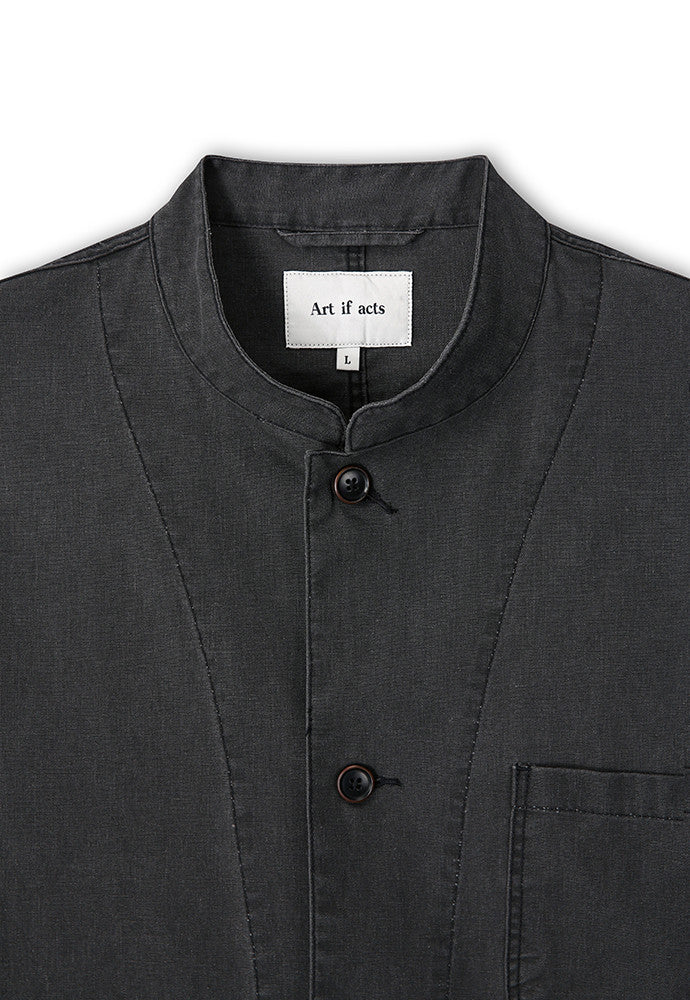 Art if acts - Linen Oriental Band Collar Jacket (Black) product image 10 | TRAB K-Fashion Australia