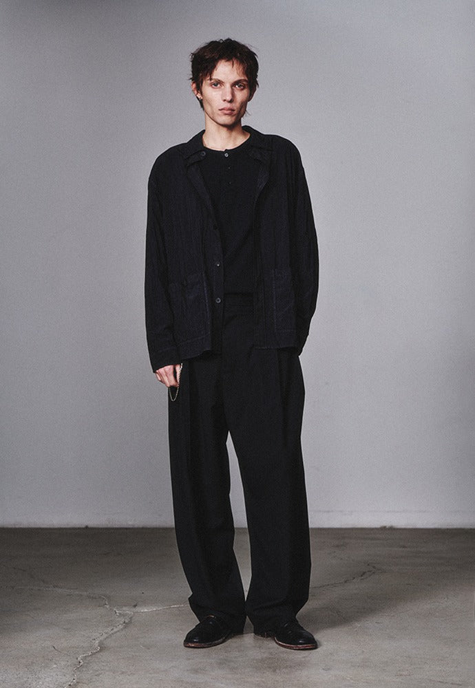 Art if acts - Belted Wool Side Two Tuck Pants (Black) product image 1 | TRAB K-Fashion Australia