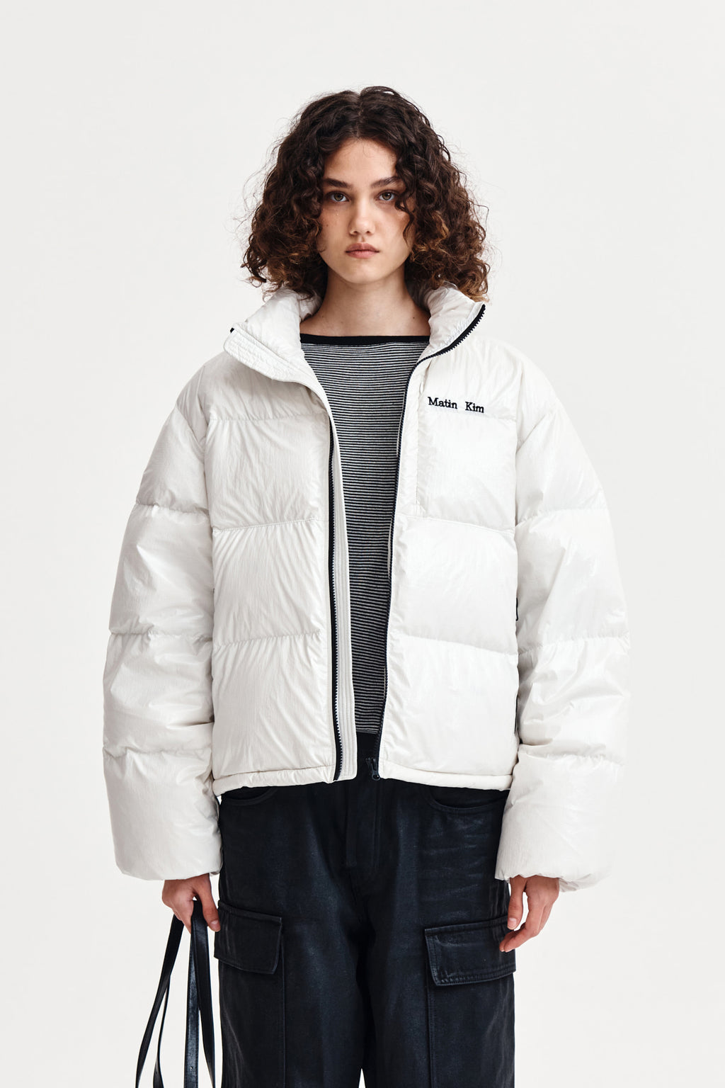 Matin Kim - Small Logo Volume Down Jumper (Ivory) product image 1 | TRAB K-Fashion Australia