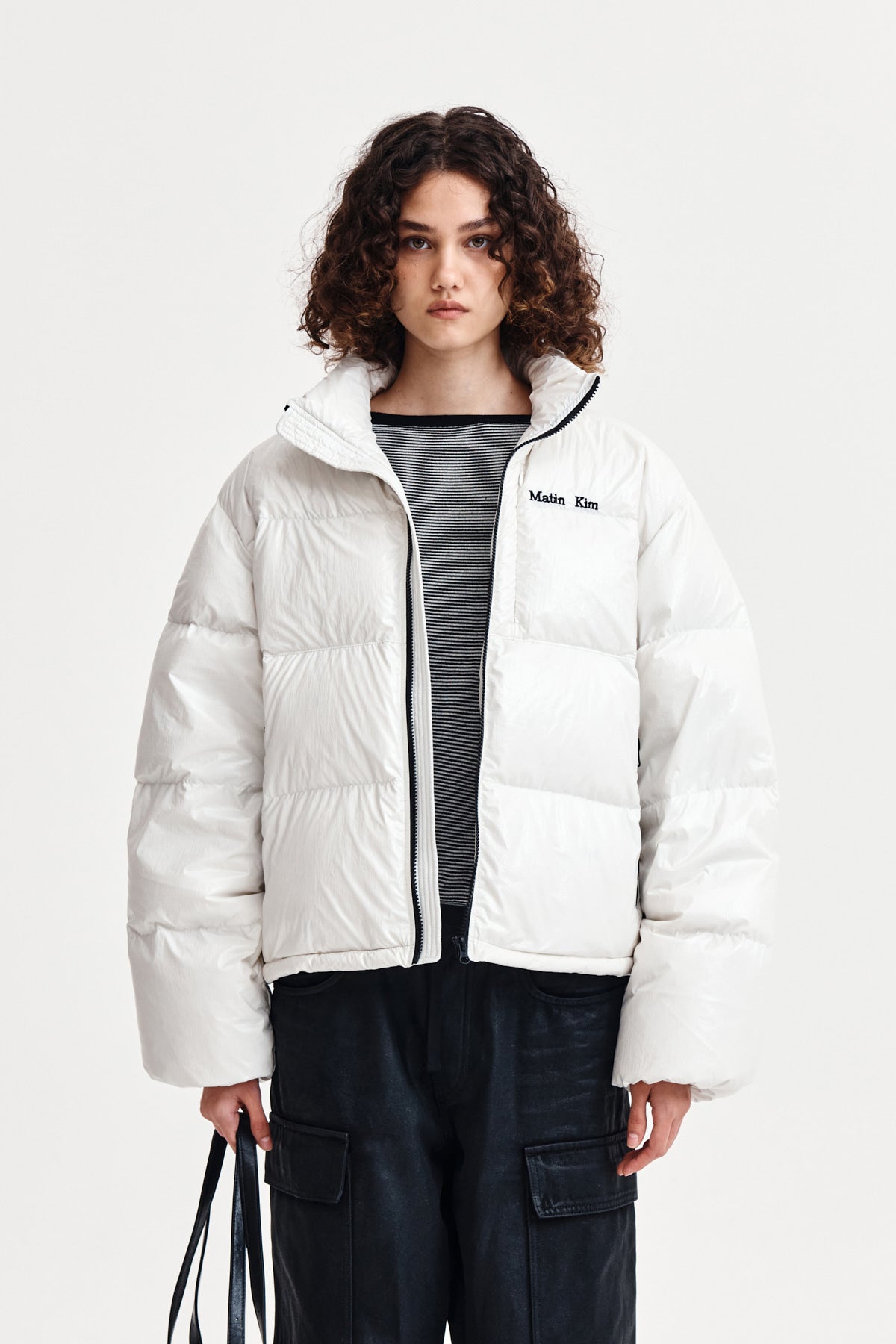 Matin Kim - Small Logo Volume Down Jumper (Ivory) product image 1 | TRAB K-Fashion Australia