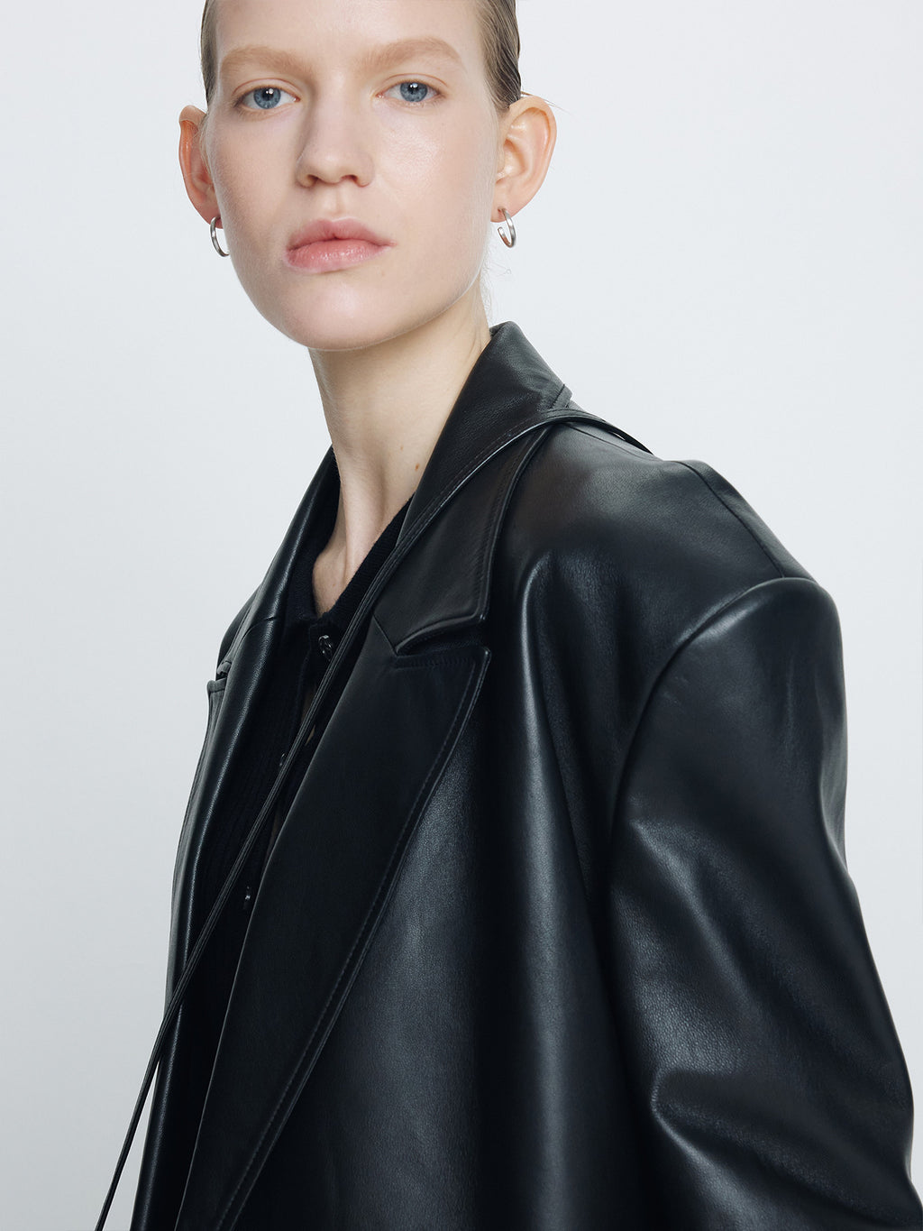 Tonywack - Nappa Leather Double-Breasted Coat (Black) product image 6 | TRAB K-Fashion Australia