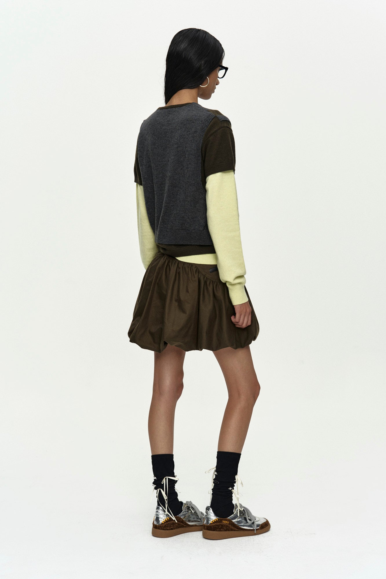 Andersson Bell - Tres Over Layered Sweater (Green) product image 8 | TRAB K-Fashion Australia