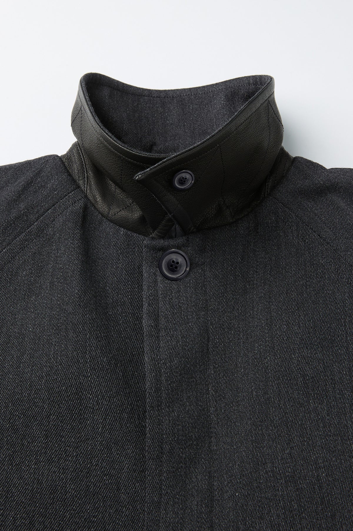 Coor - Round Shoulder Leather Trim Balmaacan Coat (Charcoal) product image 6 | TRAB K-Fashion Australia