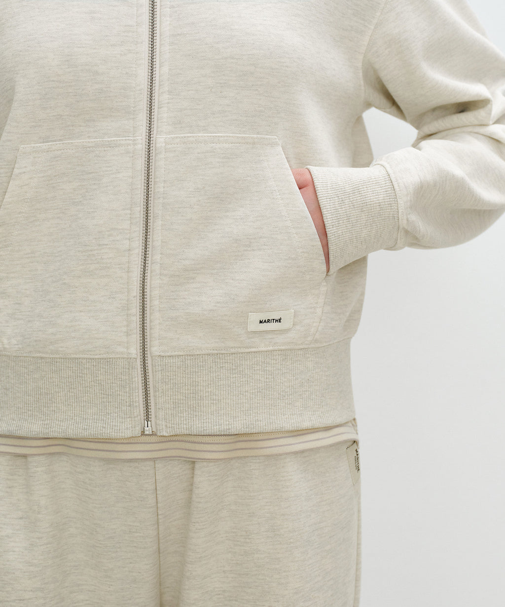 Marithe & Francois Girbaud - Basic High Neck Zipup (Oatmeal) product image 4 | TRAB K-Fashion Australia