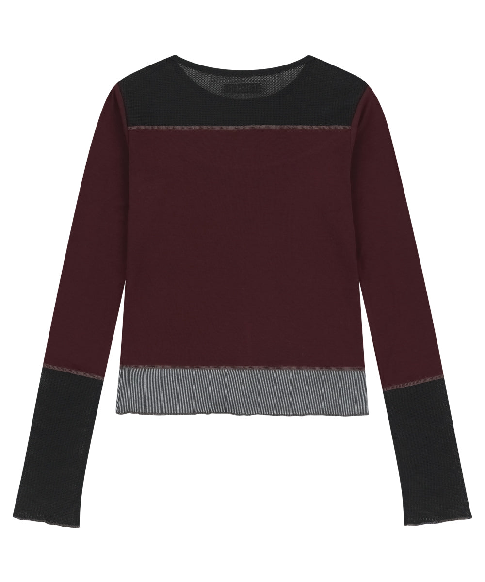 Coyseio - Net Stitch Longsleeves (Plum Red) product image 12 | TRAB K-Fashion Australia