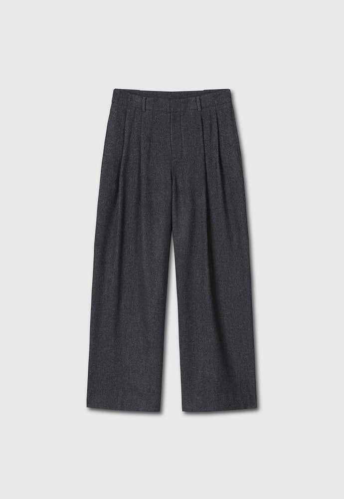 Tonywack - Virgin Wool Double-Pleats Wide Trousers (Grey) product image 6 | TRAB K-Fashion Australia