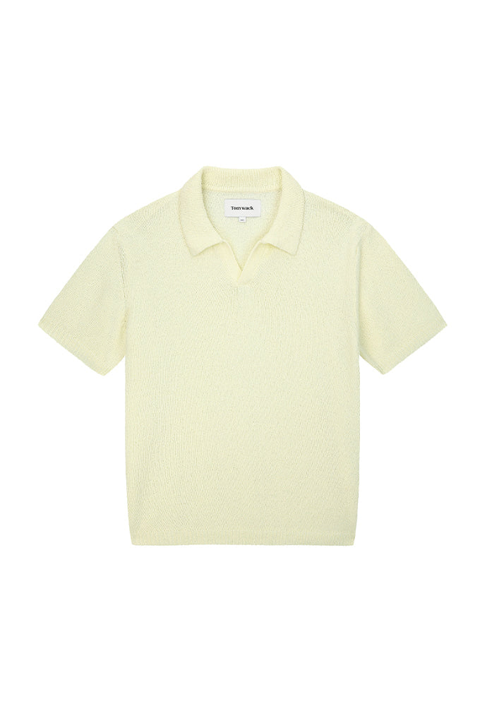 Tonywack - Soft Textured Boucle Open-Collar Knit (Pale Yellow) product image 5 | TRAB K-Fashion Australia