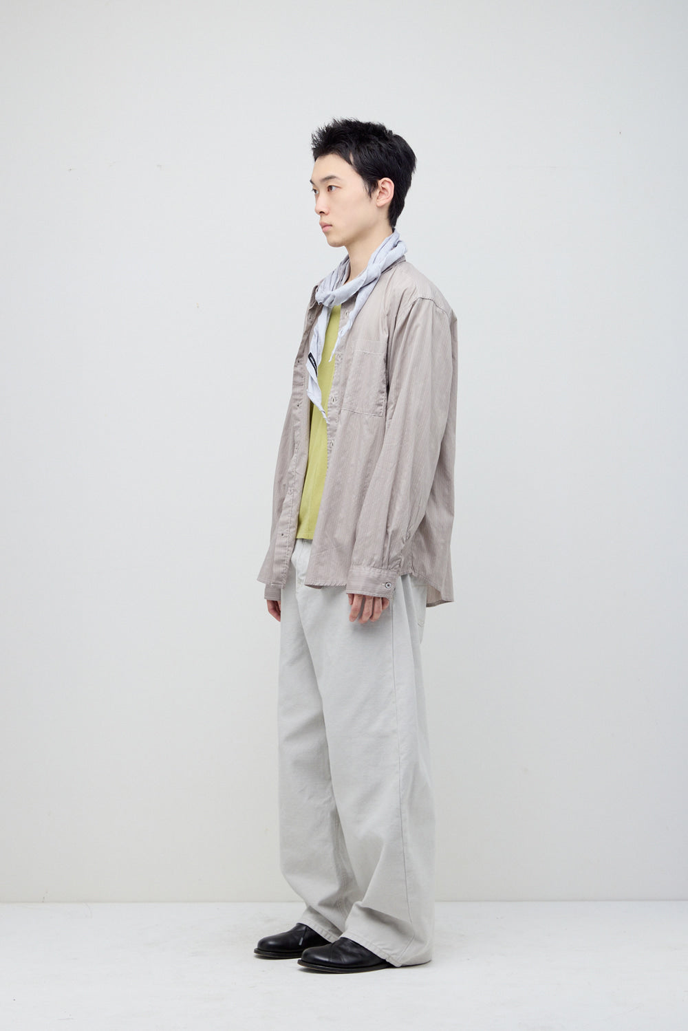 Hatchingroom - Museum Shirt Pajama Stripe (Grey Beige) product image 4 | TRAB K-Fashion Australia