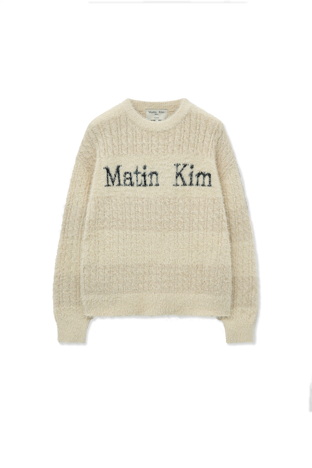 Matin Kim - Hairy Cable Knit Pullover (Light Beige) product image 1 | TRAB K-Fashion Australia