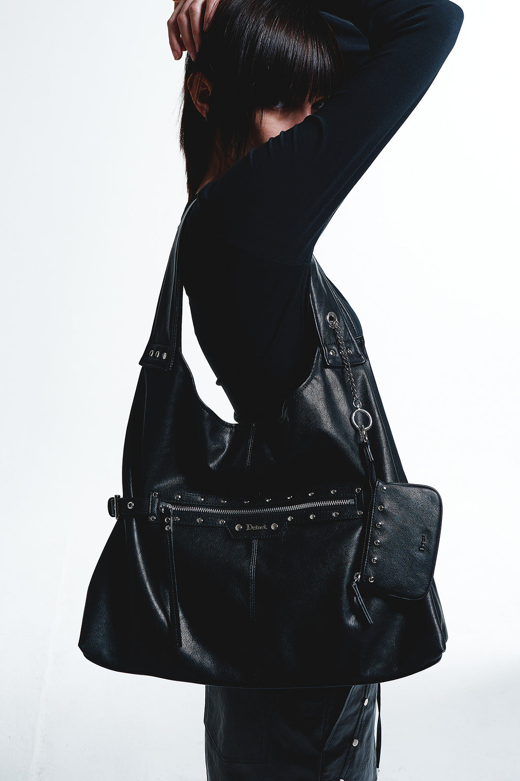 Deinet - Stud Detail Point Pocket Bag (Black) product image 2 | TRAB K-Fashion Australia