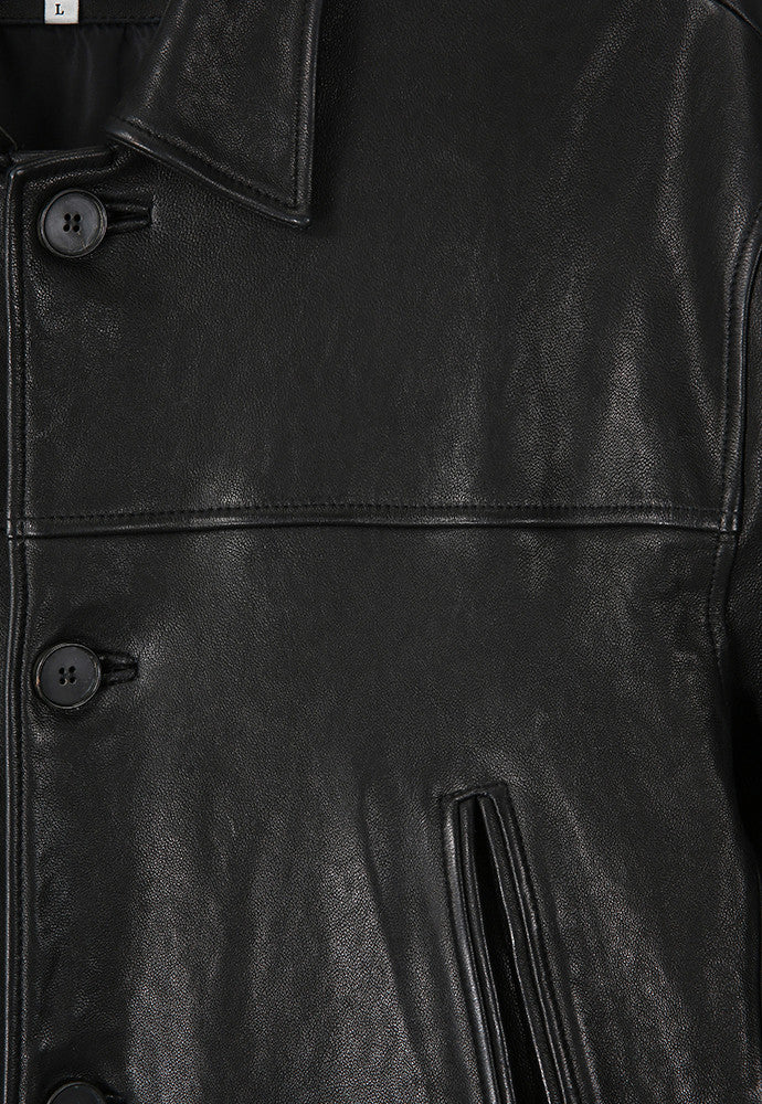 Art if acts - Washed Lambskin Vegetable Car Coat (Black) product image 11 | TRAB K-Fashion Australia