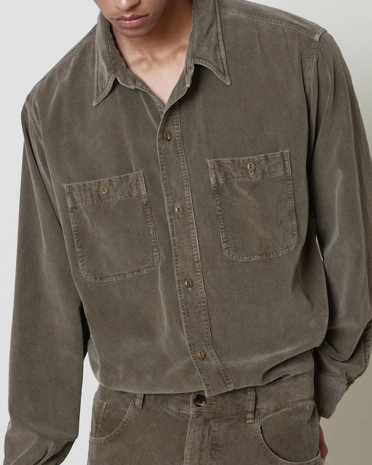 Brownyard - Garment Dyed Corduroy Shirt (Mocha) product image 4 | TRAB K-Fashion Australia