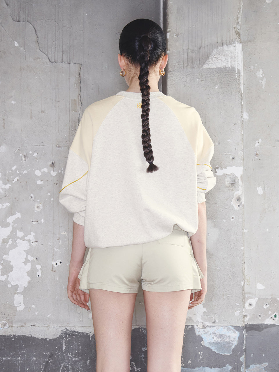 Kijun - Art School Pullover (Melange Oatmeal Cream) product image 3 | TRAB K-Fashion Australia