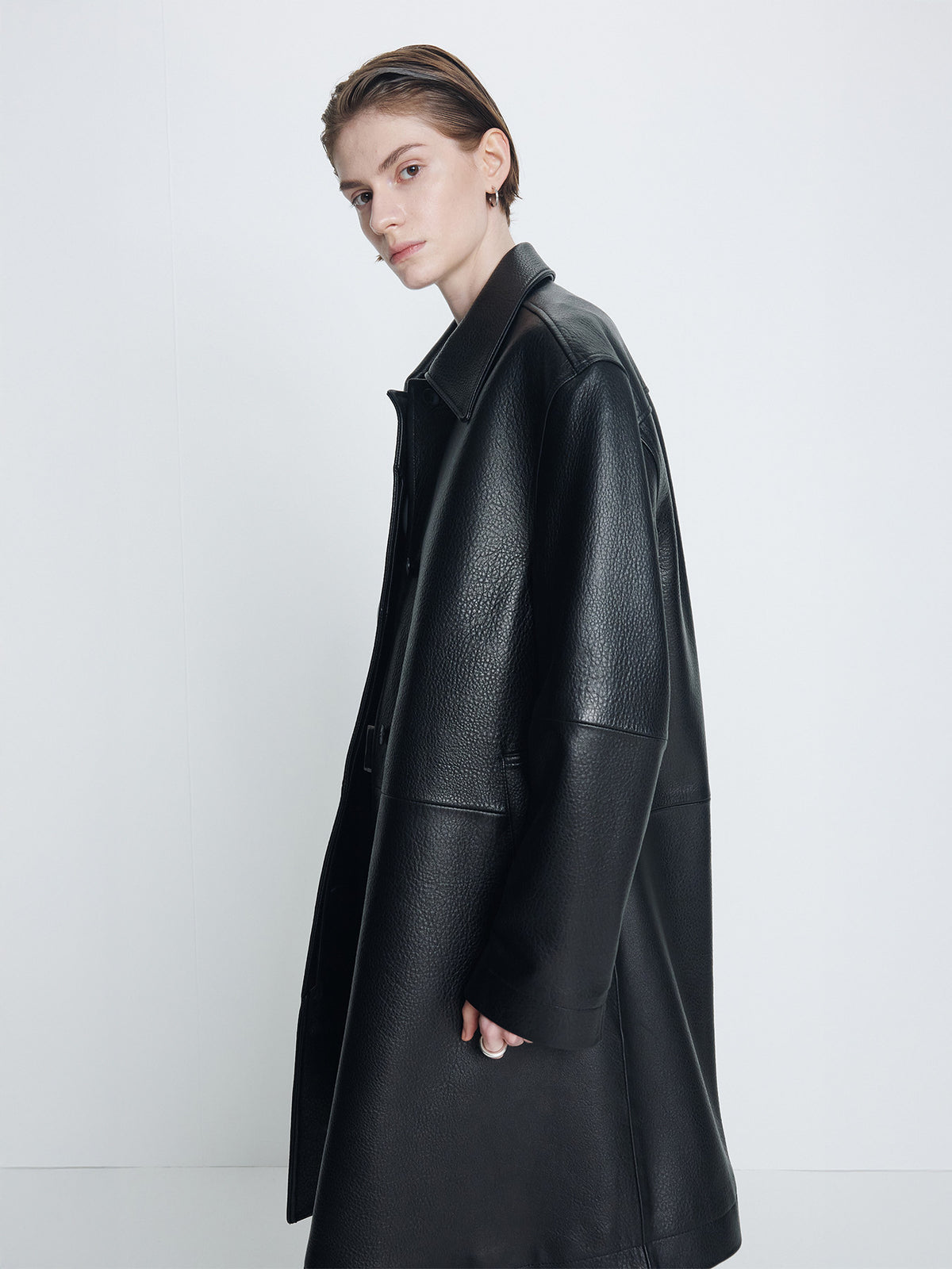 Tonywack - Half Leather Coat (Black) product image 4 | TRAB K-Fashion Australia