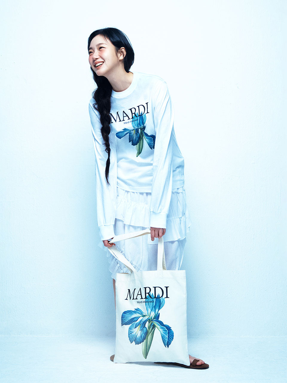 Mardi Mercredi - Canvas Bag Lilies 07 (Cream) product image 1 | TRAB K-Fashion Australia