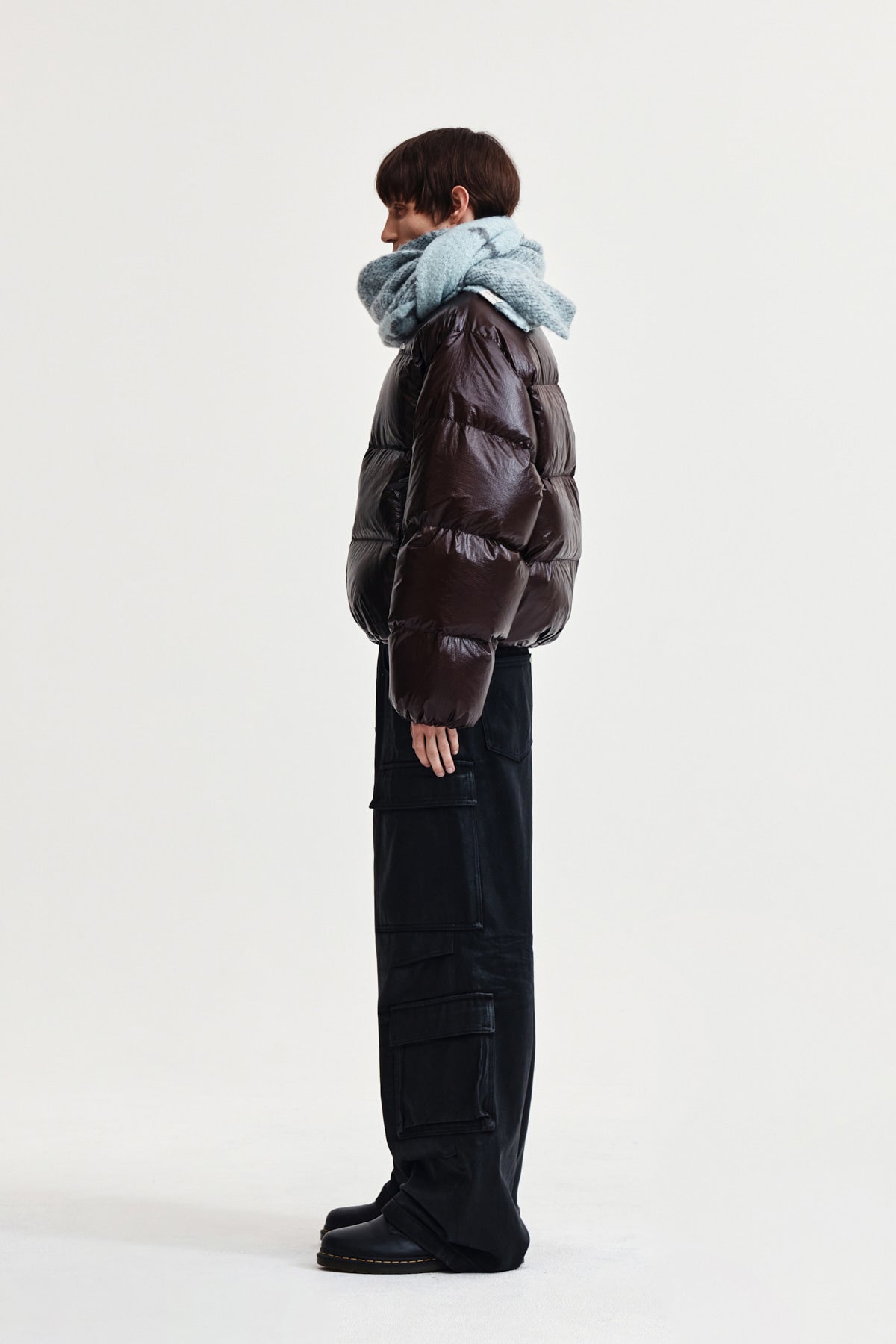 Matin Kim - Small Logo Volume Down Jumper (Dark Brown) product image 6 | TRAB K-Fashion Australia