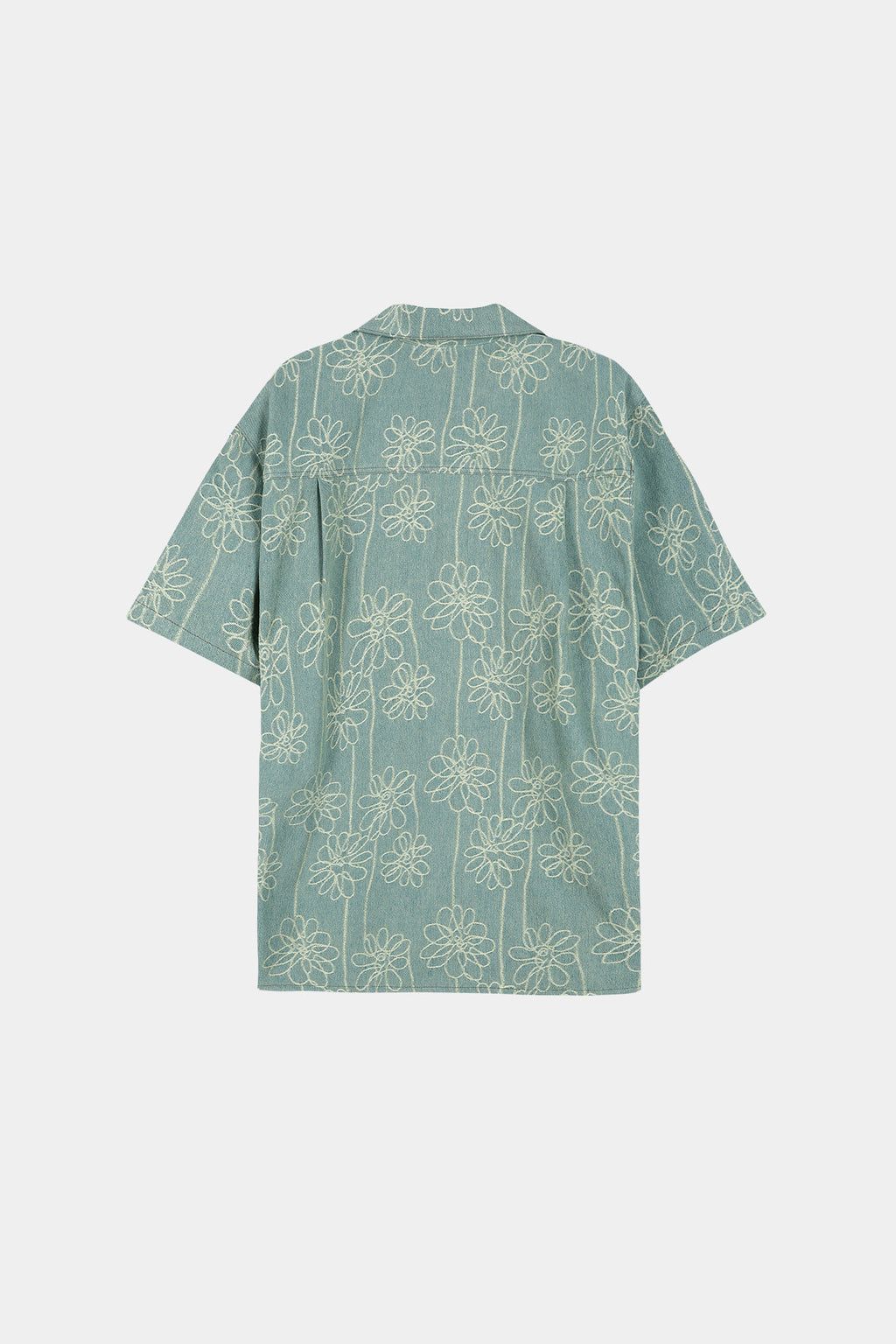Andersson Bell - Flower Embroidery Open Collar Shirt (Blue) product image 7 | TRAB K-Fashion Australia