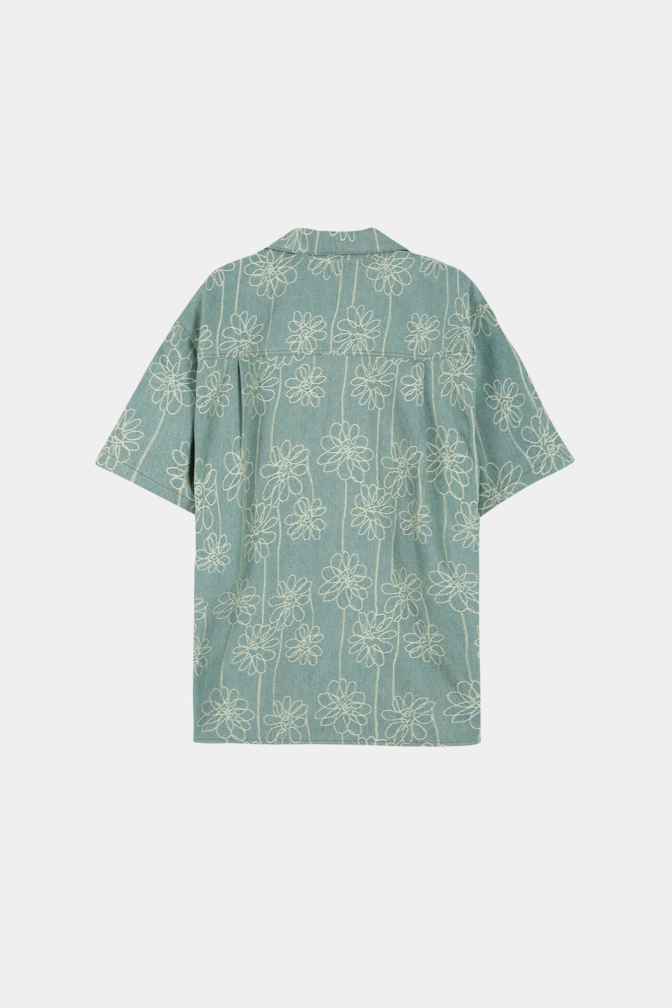 Andersson Bell - Flower Embroidery Open Collar Shirt (Blue) product image 7 | TRAB K-Fashion Australia