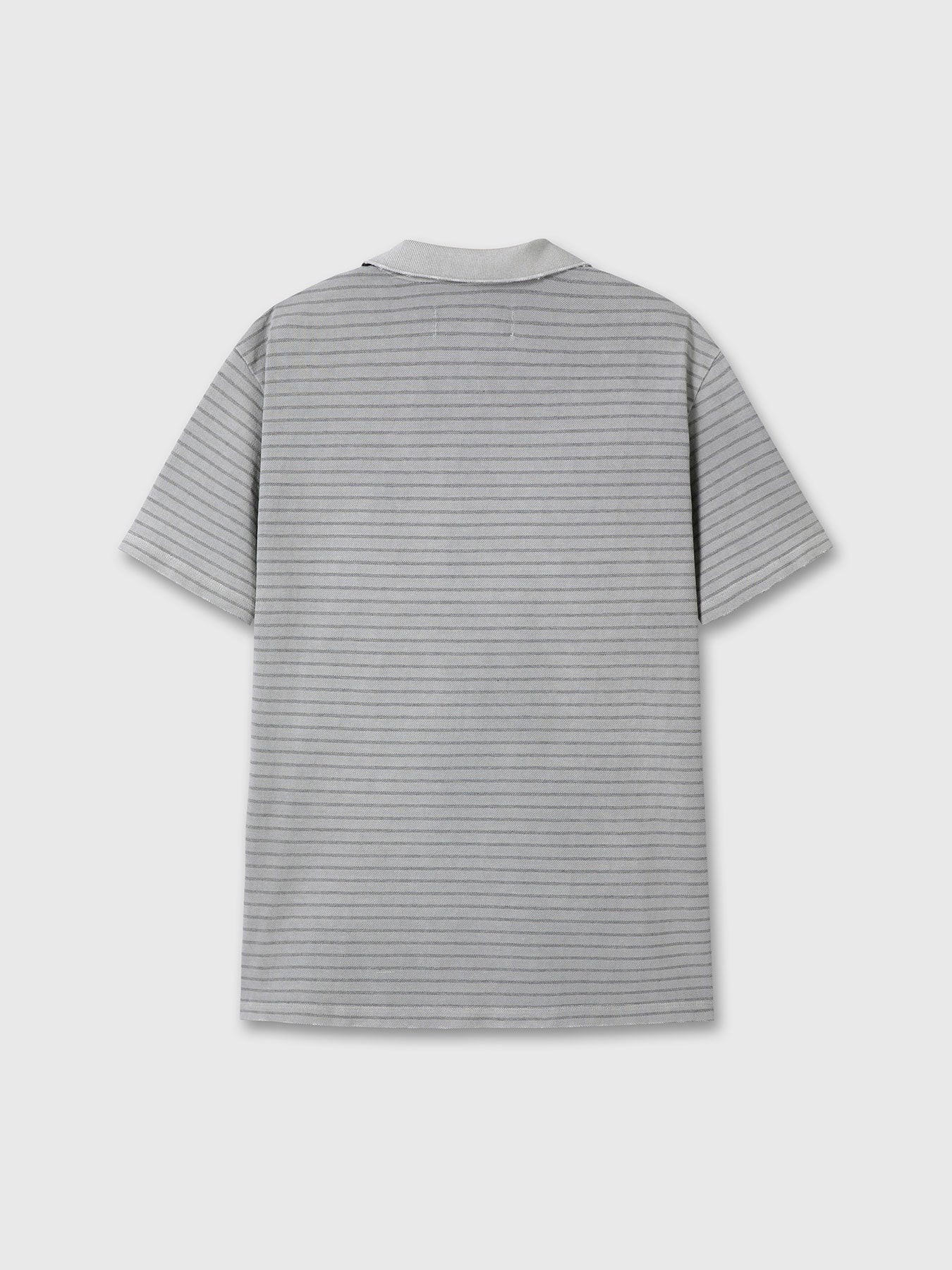 Tonywack - Garment Dyed Stripe Piqué Polo (Faded Grey) product image 10 | TRAB K-Fashion Australia