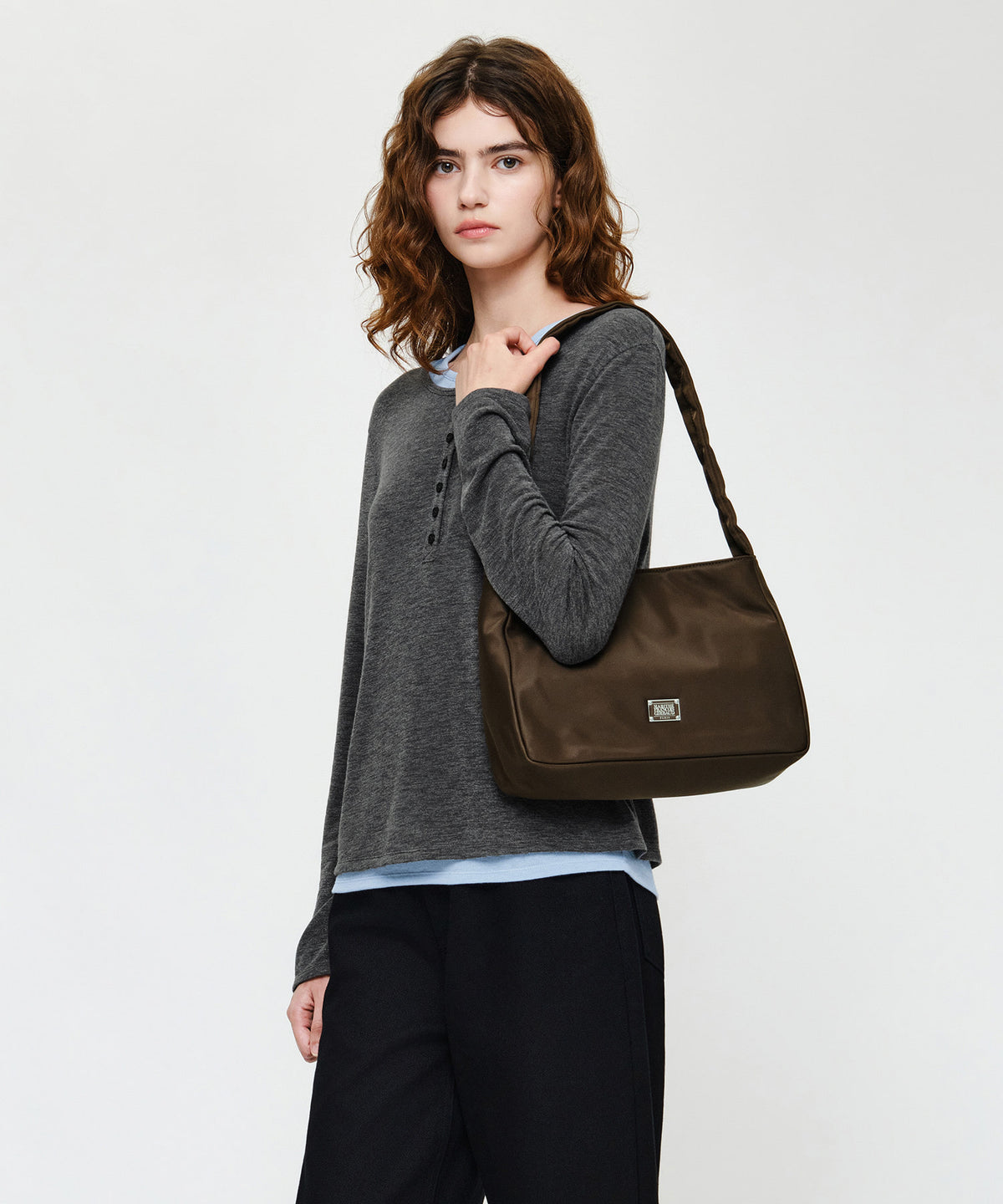 Marithe & Francois Girbaud - Classic Logo One Shoulder Bag (Brown) product image 6 | TRAB K-Fashion Australia