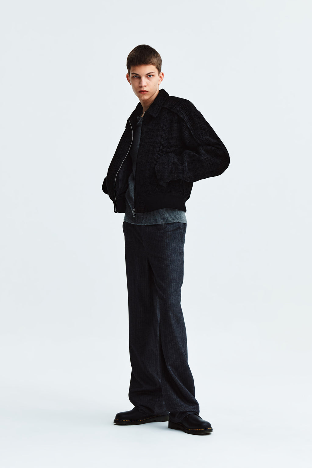 Matin Kim - Tweed Blouson Jumper (Black) product image 9 | TRAB K-Fashion Australia